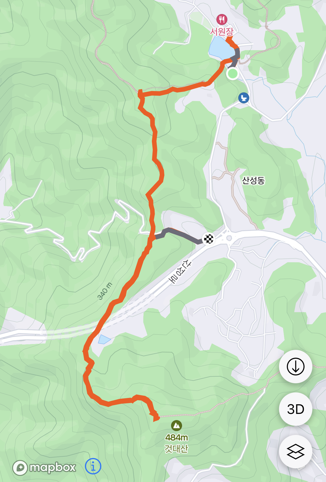 것대산 이동 경로