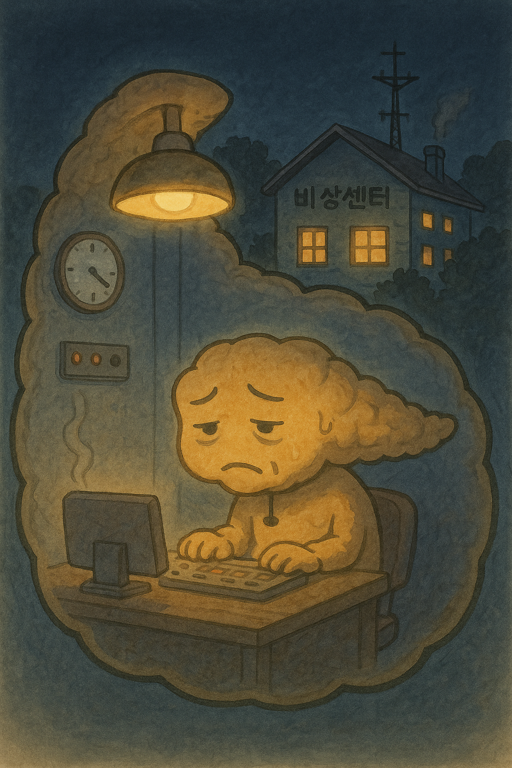 “쉴 틈 없이 호출되는 췌장의 과로 상태를 나타낸 그림”