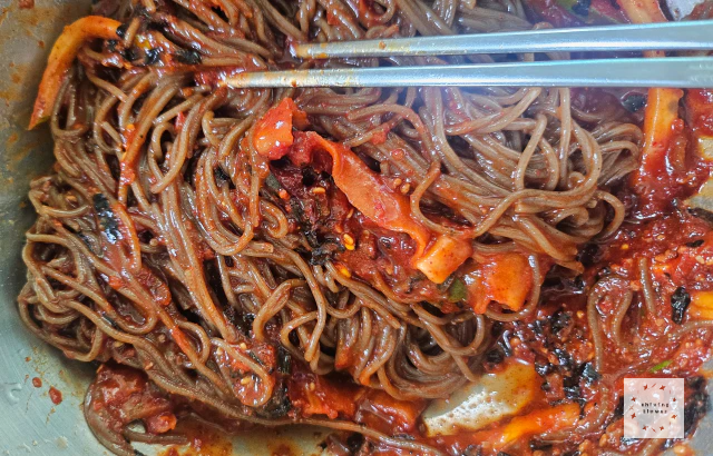 광천막국수-비빔막국수-비빈 후