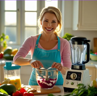 가전제품을 사용하는 주부