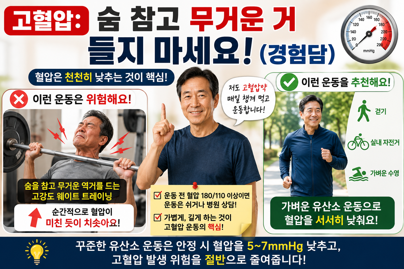 고혈압: 숨 참고 무거운 거 들지 마세요!