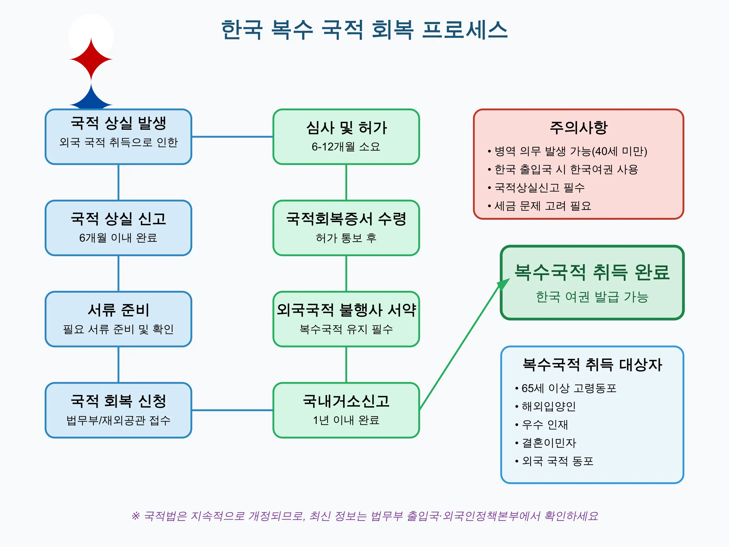 복수 국적 프로세스 도표