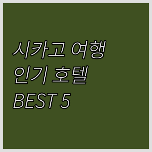 시카고 여행객 필독 시카고 인기 호텔..