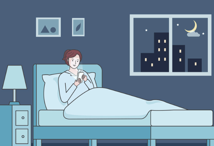 늦은밤 잠못드는 여성