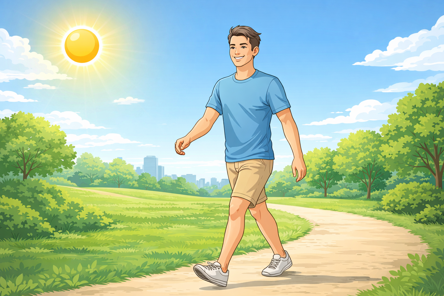 햇볕 쬐며 산책하기