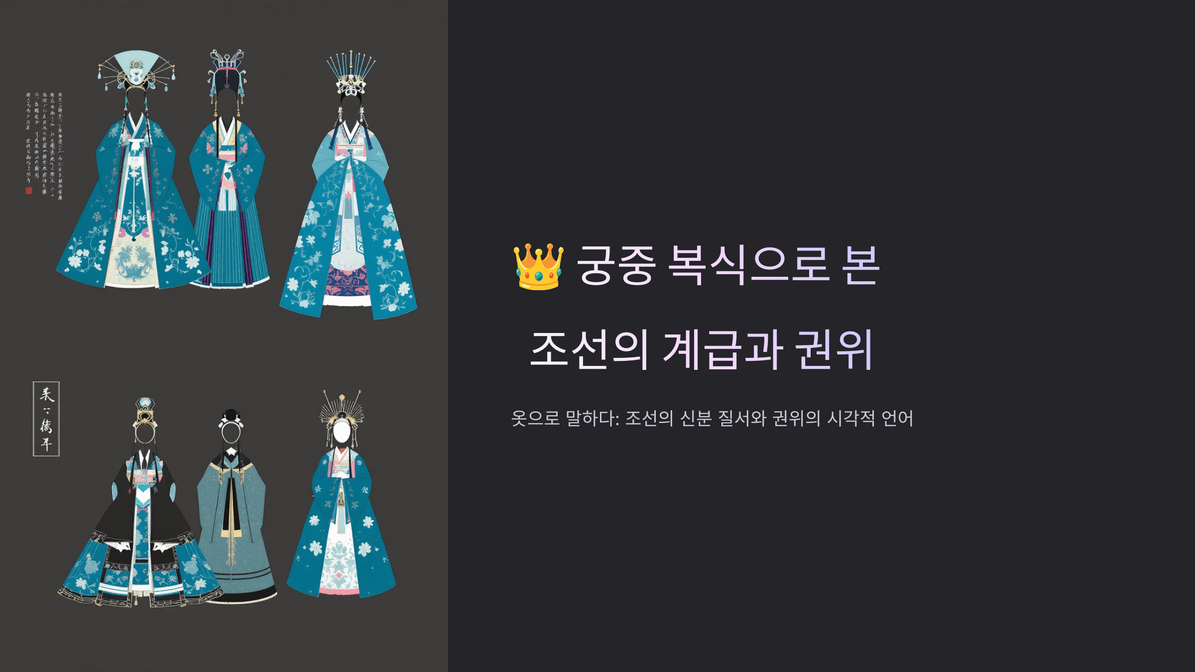 궁중 복식 사진입니다.