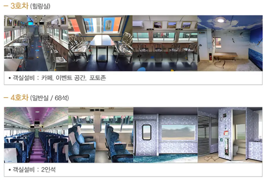 서해금빛열차 운행정보-객실정보(1~4호차)