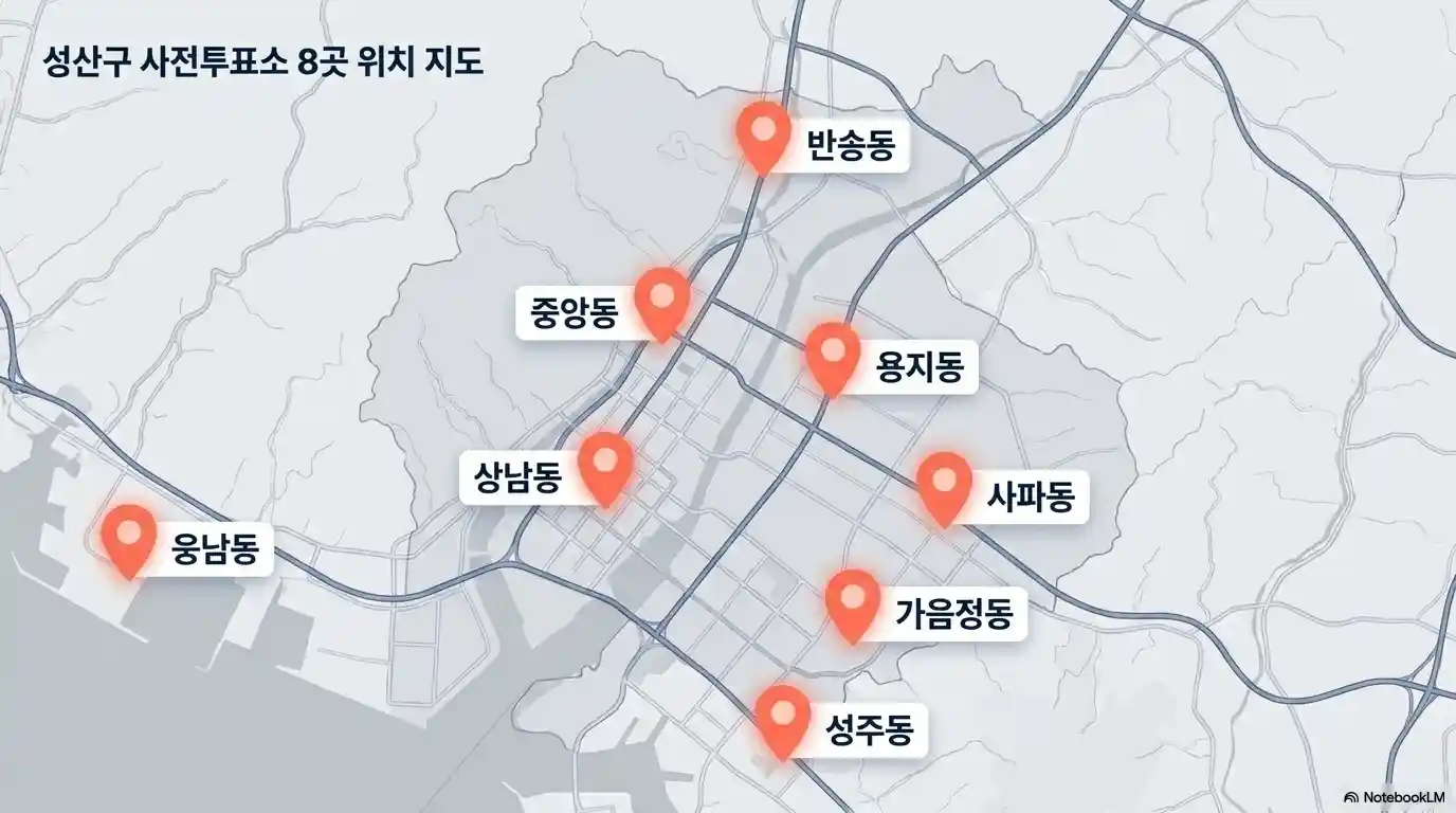 창원 성산구 사전투표소 위치 지도 표시