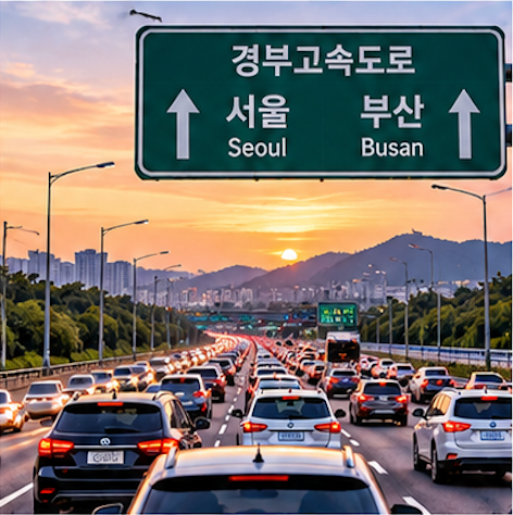 경부 고속도로 교통상황 서울 방향 귀경길 확인