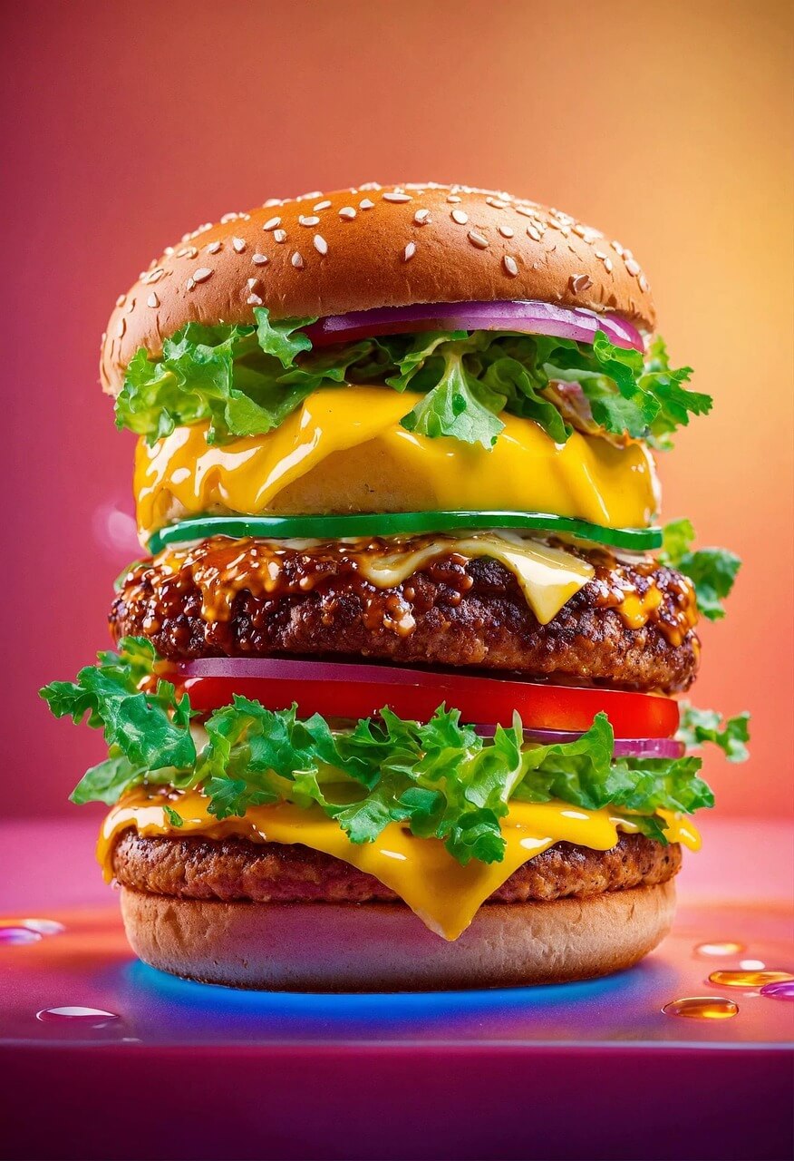 맛있는 햄버거 사진