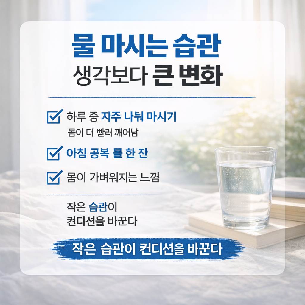 물을 꾸준히 마셔보며 느낀 몸의 변화와 일상 속 습관