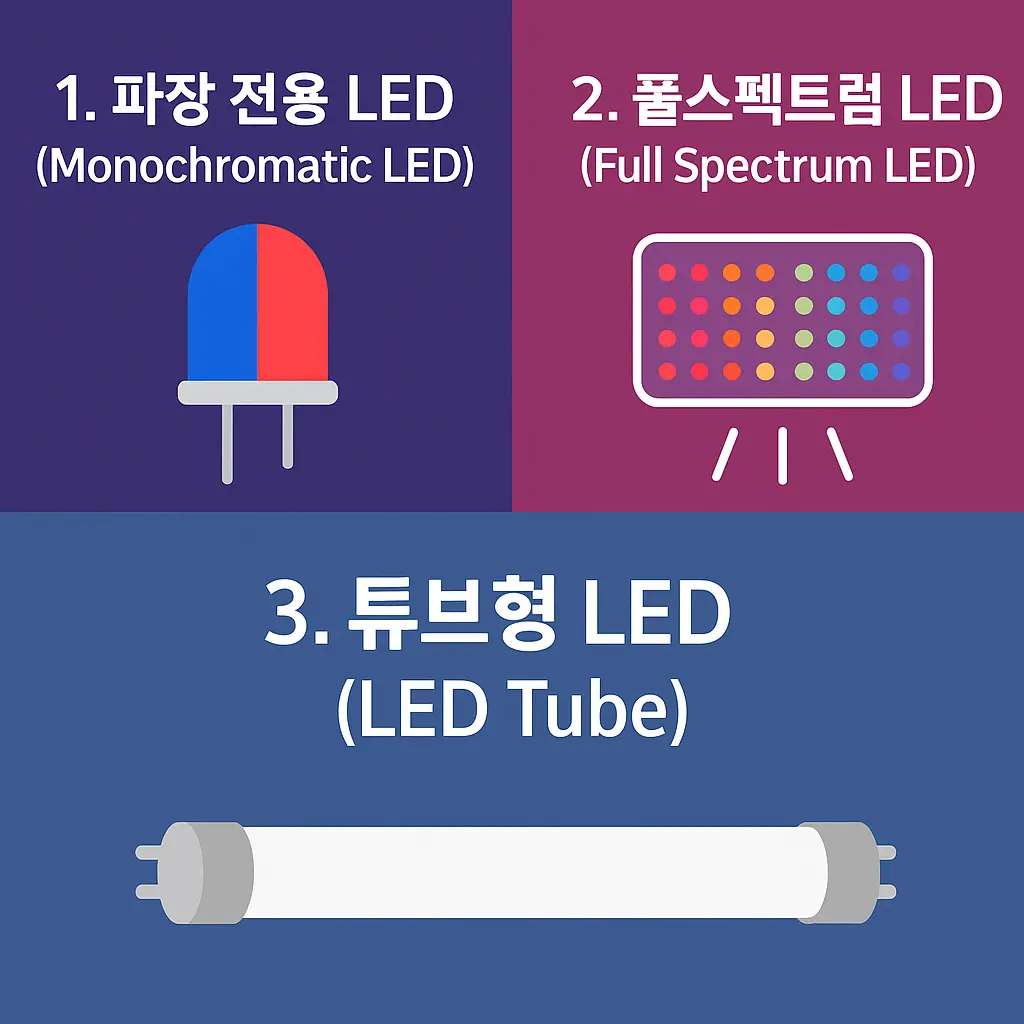         스마트팜 작물생장용 LED - 파장전용, 풀스펙트럼, 튜브형 이미지 
  