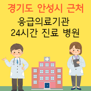 안성시 근처 응급실 24시간 야간 휴일 일요일 진료 병원