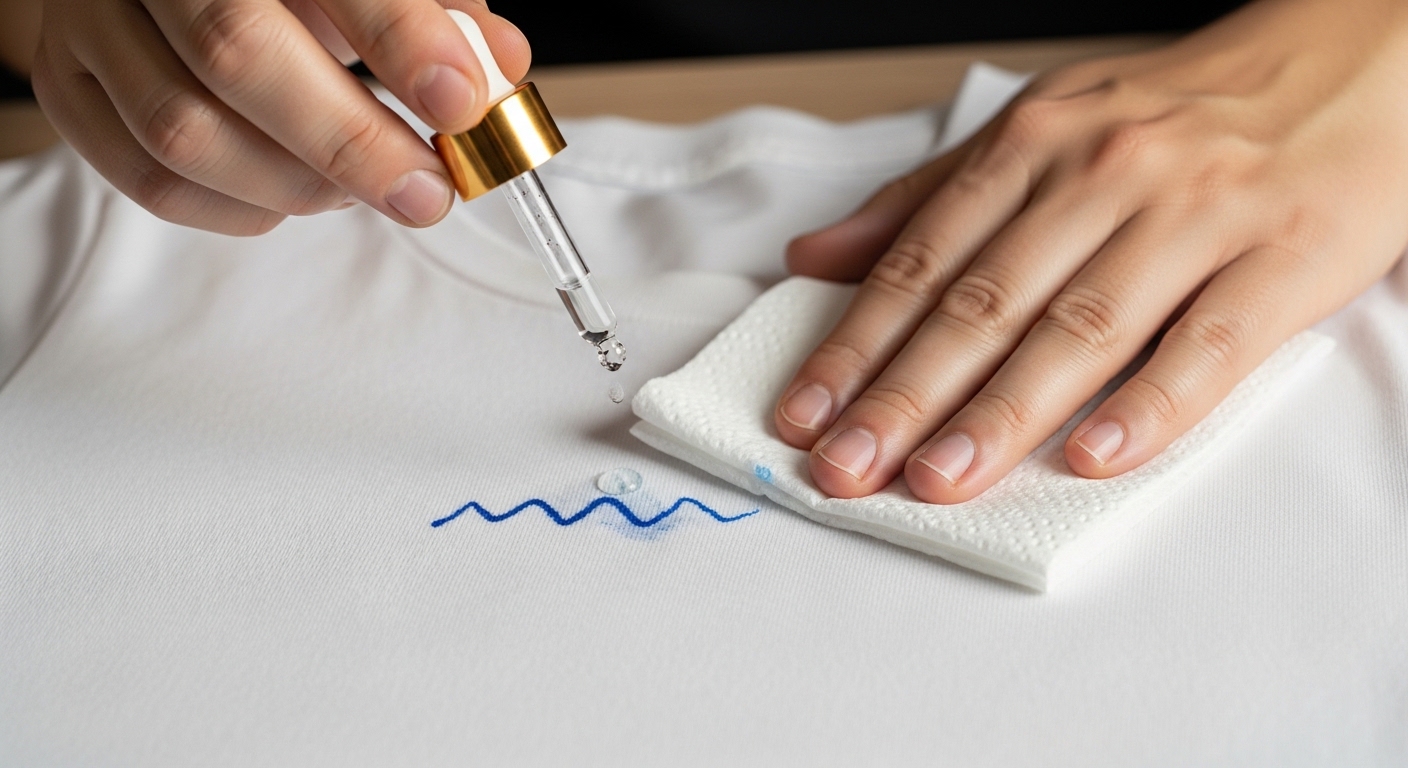 옷에 묻은 볼펜 자국 얼룩을 키친타월과 물파스로 두드려 지우는 방법