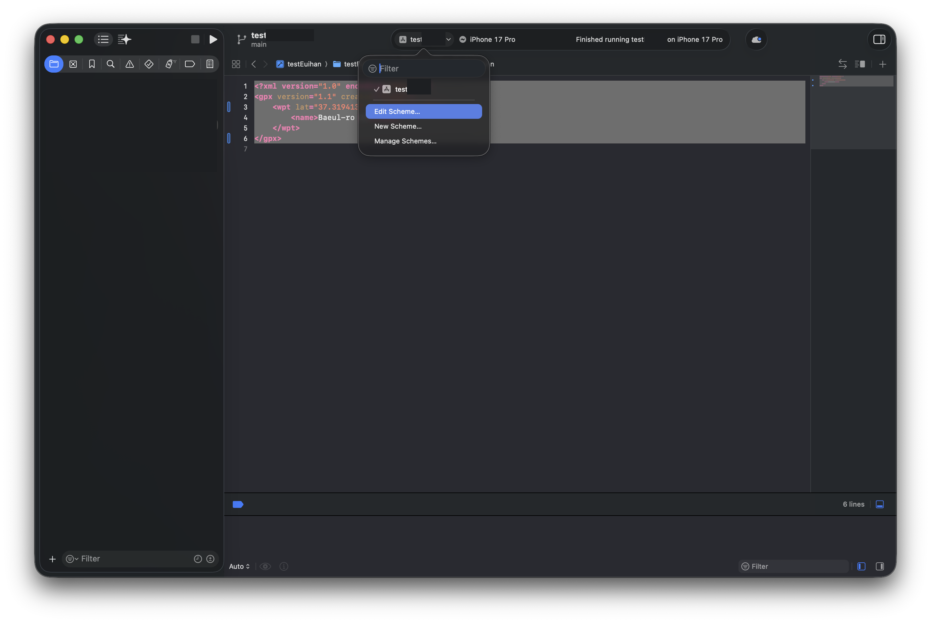 xcode 아이폰 개발앱 gps 위치 테스트 방법 이미지 1