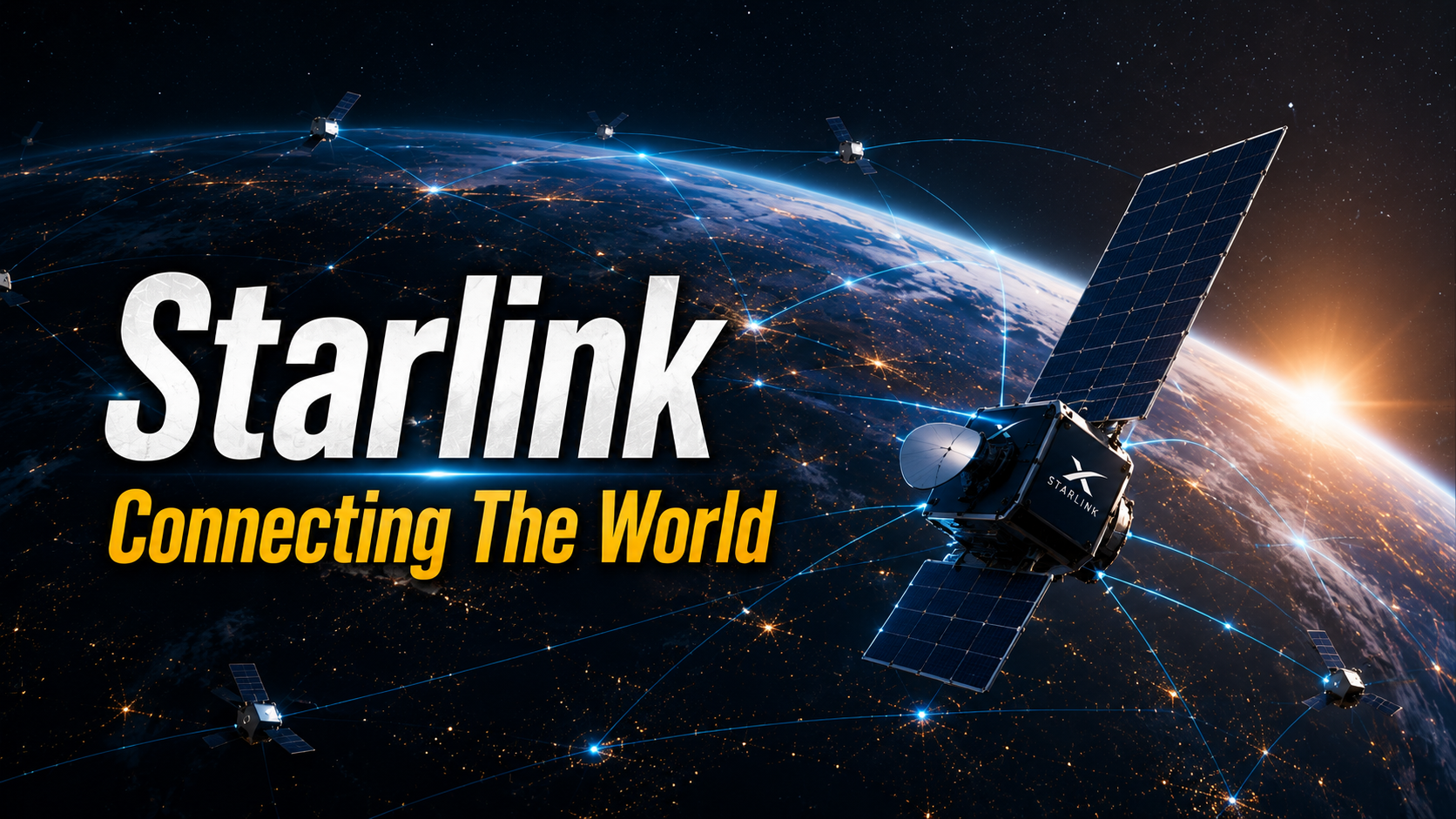 Starlink satellite network providing global internet connectivity through low Earth orbit satellites
