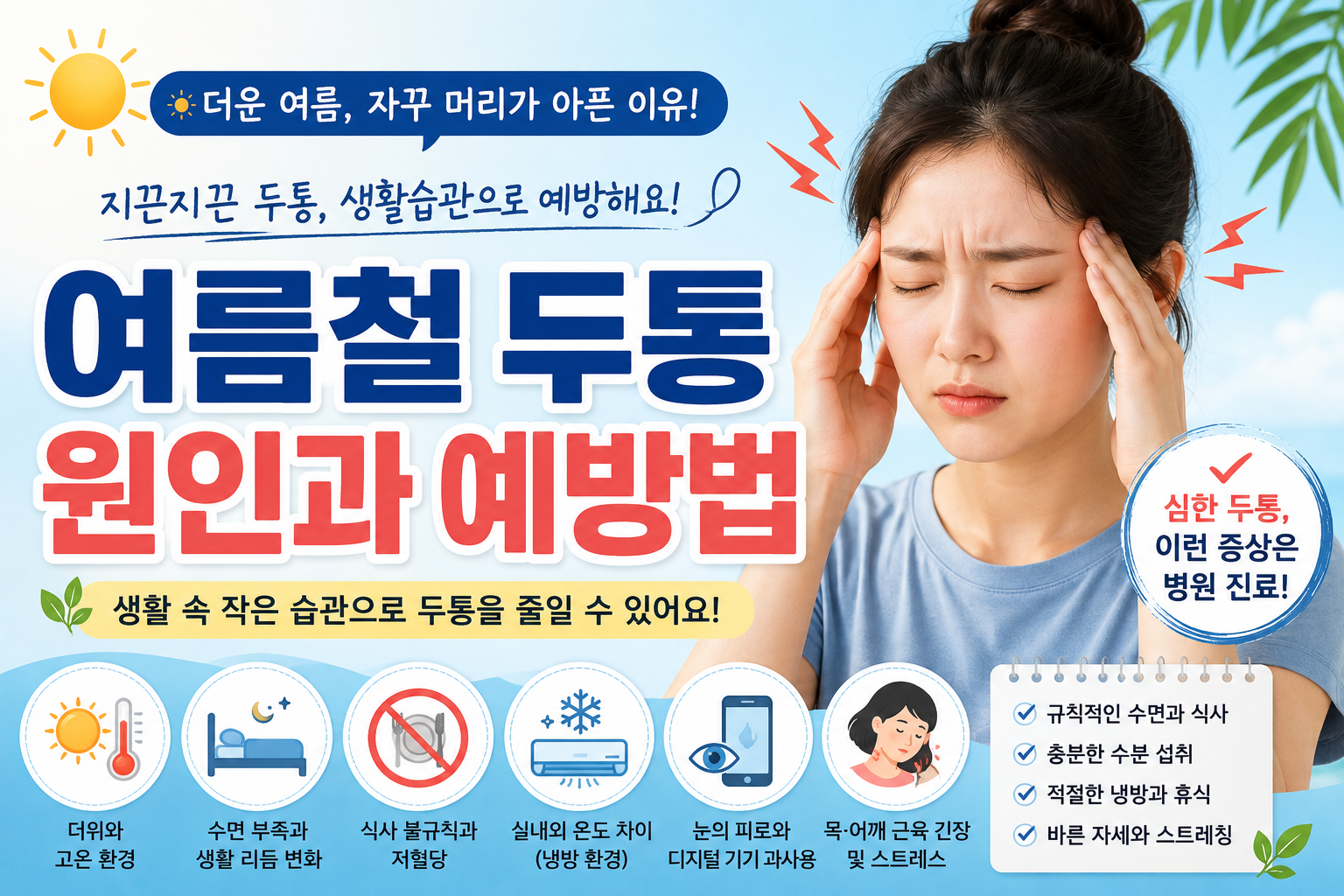 여름철 두통원인과 예방법