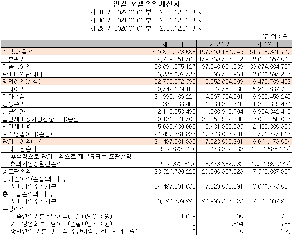 상신이디피 - 손익계산서