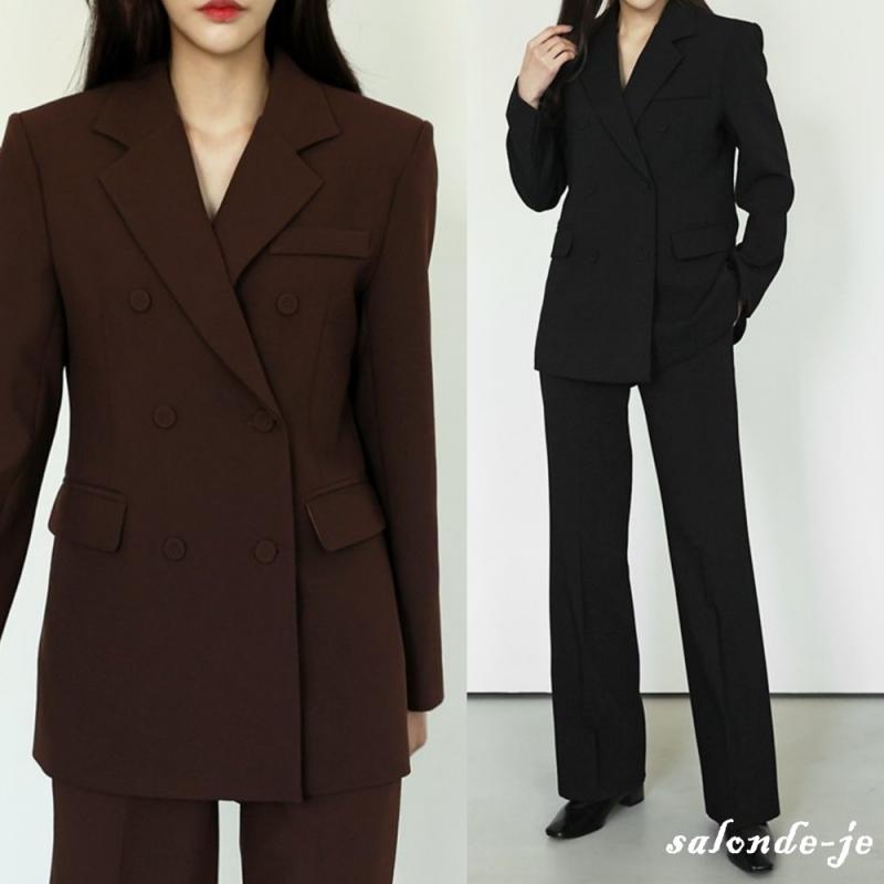 여성겨울정장 빅사이즈 여자셋업 면접 투피스 기모 여자정장 세트