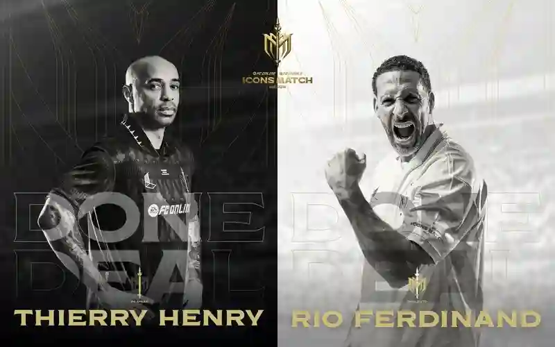 아이콘매치에 참가하는 티에르 앙리, 리오 퍼디난드 선수 포스터