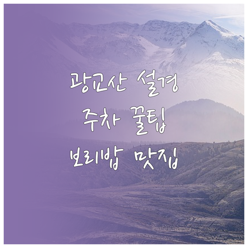 광교산 설경 산책로 주차 정보와 주변..