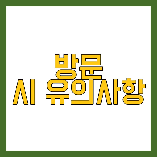 방문 시 유의사항