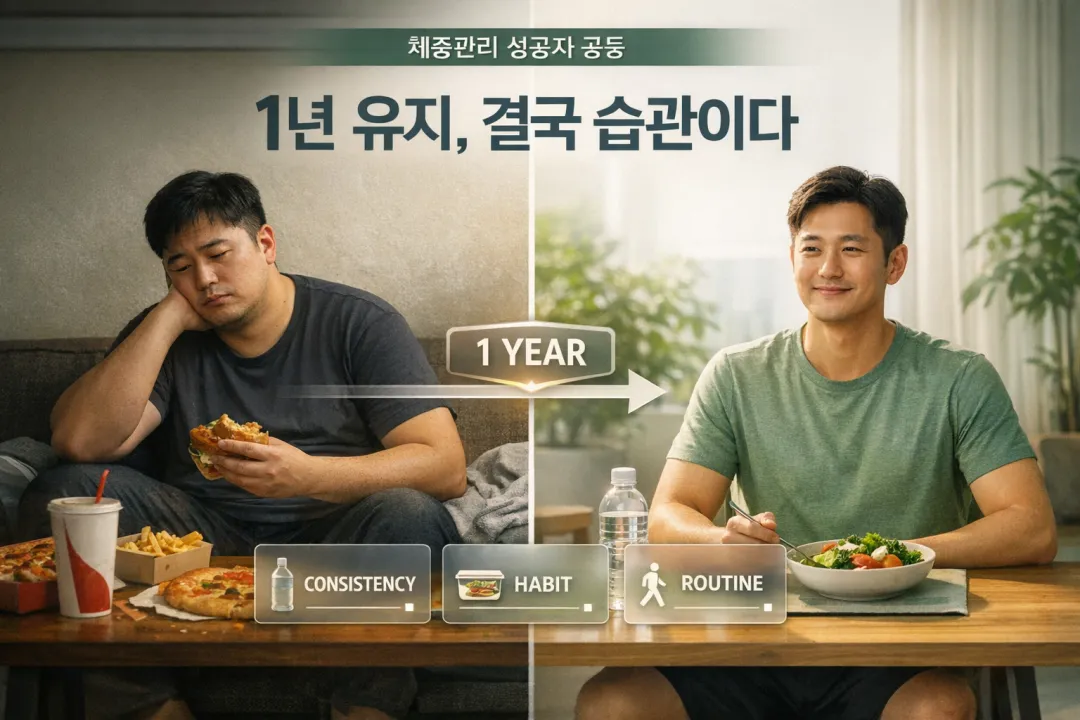 1년 체중유지 성공자들이 끝까지 지킨 3가지 습관