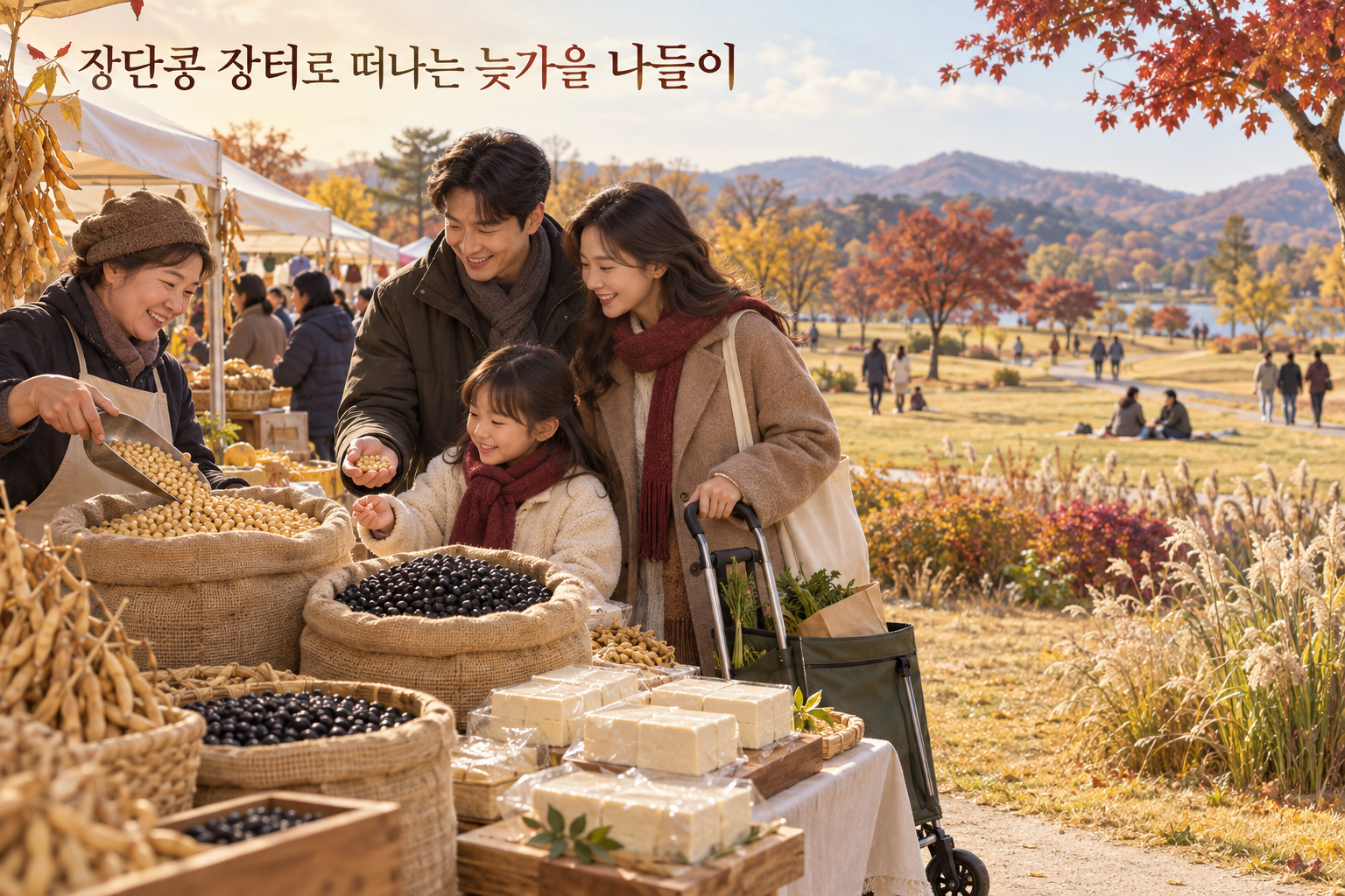 장단콩 장보기와 임진각 산책을 함께 떠올리는 늦가을 축제 장면