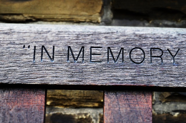 &ldquo;나무 표면에 새겨진 &lsquo;IN MEMORY&rsquo;라는 문구. 기억과 회상을 상징하는 이미지&rdquo;