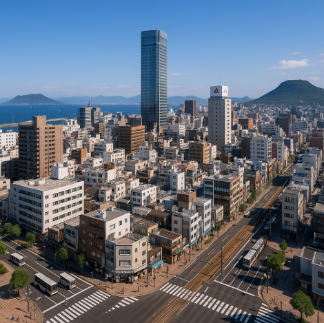 일본 다카마쓰 풍경 이미지