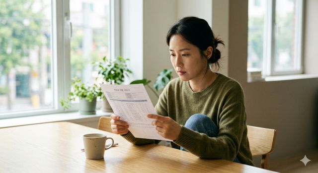 당화혈색소 수치를 확인하는 건강검진 결과지 장면