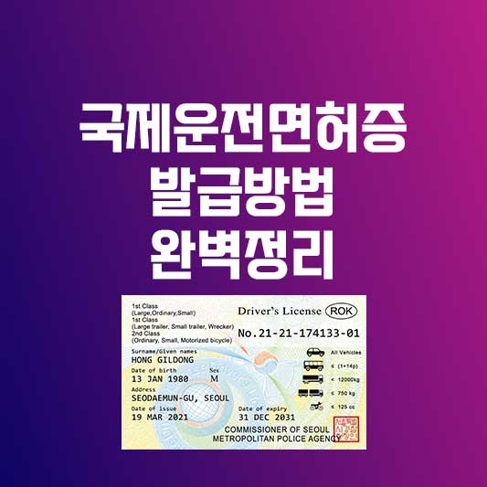 국제운전면허증 발급 방법 및 신청 링크