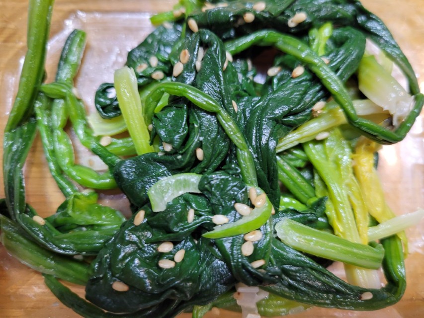 스키피 Skippy 엑스트라 크런치 땅콩버터를 넣은 시금치 무침