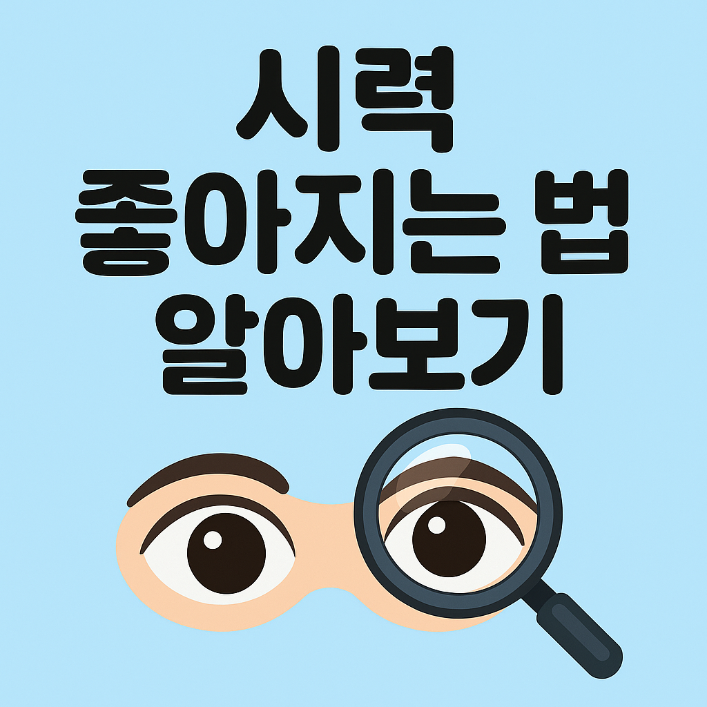 시력 좋아지는 법 알아보기