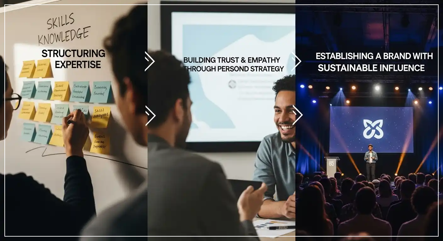 <img src="personal_brand_strategy_trust_empathy_influence.webp" alt="개인 브랜드 전략을 통해 전문성을 구조화하고 신뢰와 공감을 형성하여 지속 가능한 영향력을 가진 브랜드로 자리매김하는 과정을 보여주는 이미지 입니다">