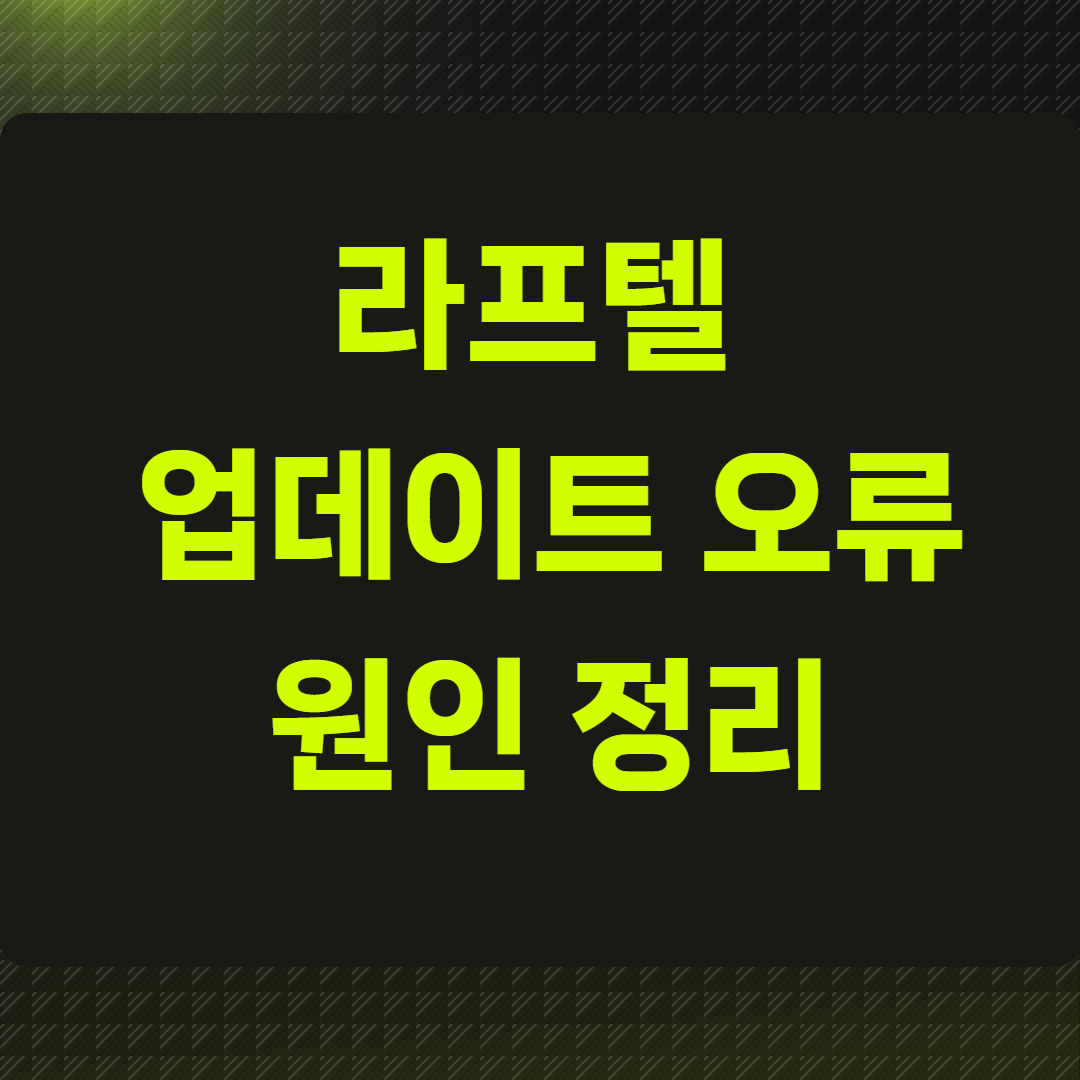 라프텔 업데이트 오류 원인 정리