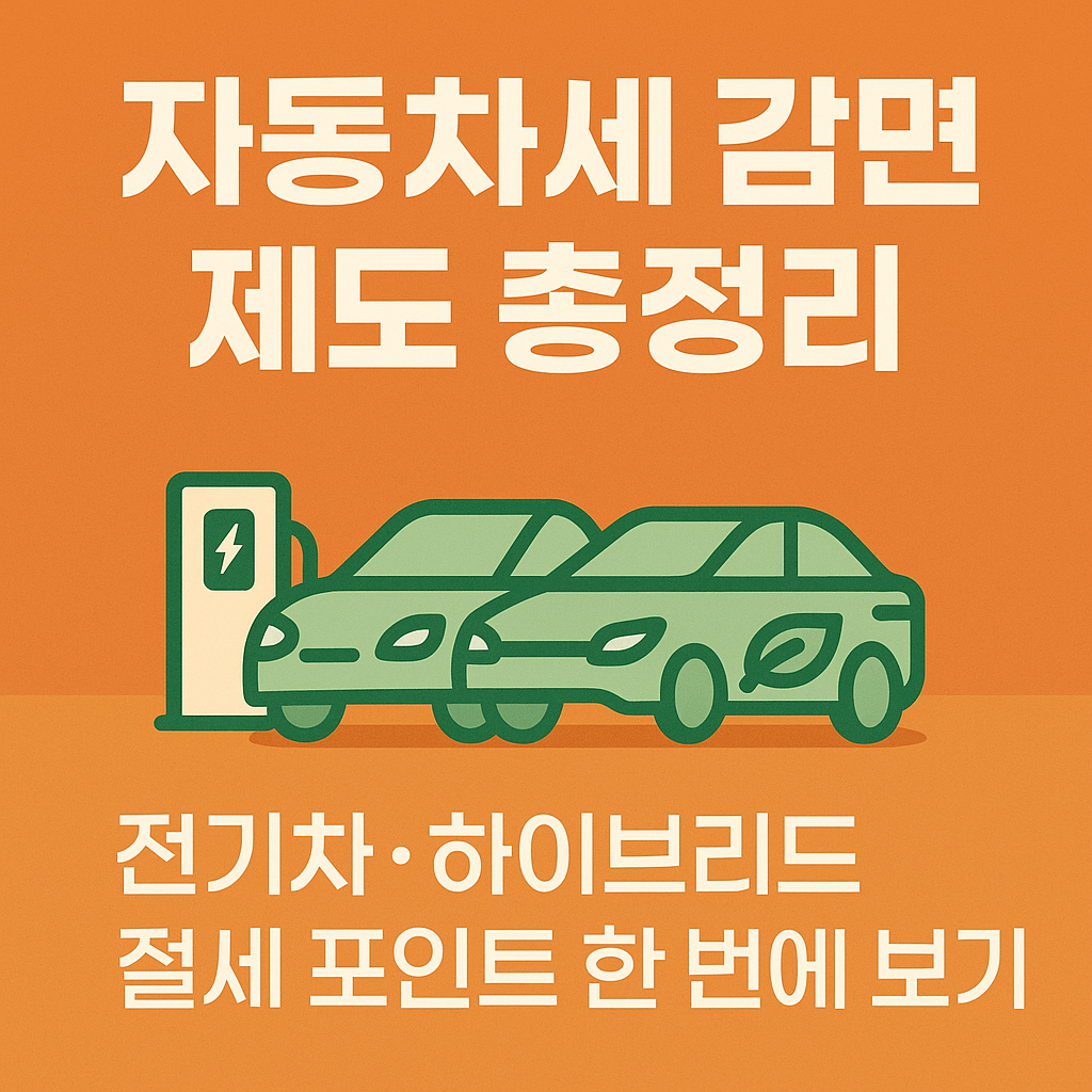 자동차세 감면 제도 총정리 - 전기차·하이브리드 절세 포인트 한 번에 보기
