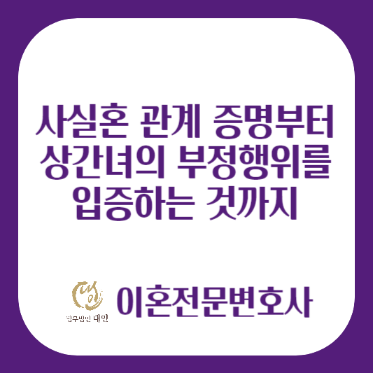 사실혼 관계입증 및 부정행위 입증