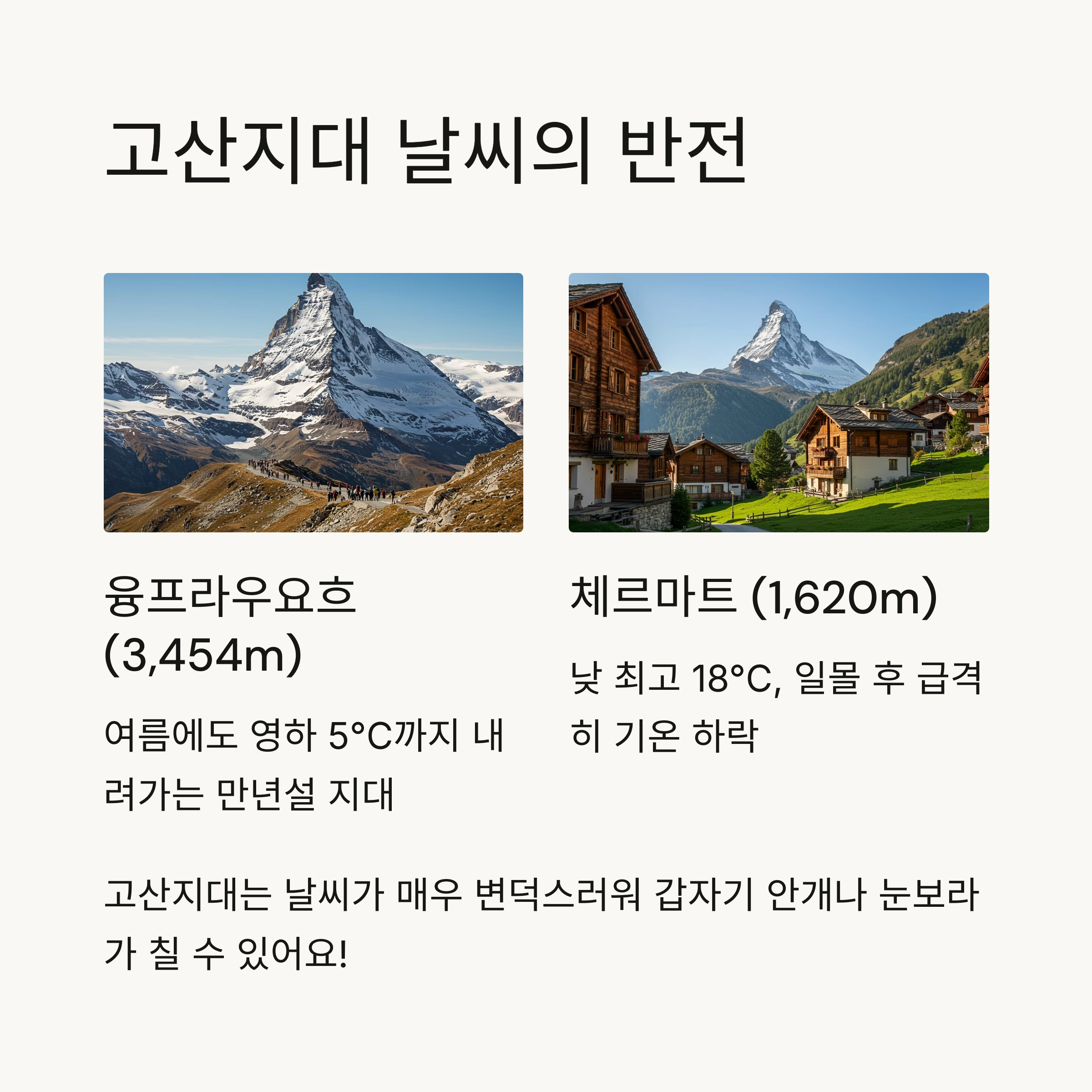 🏔️ 고산지대 날씨 특징