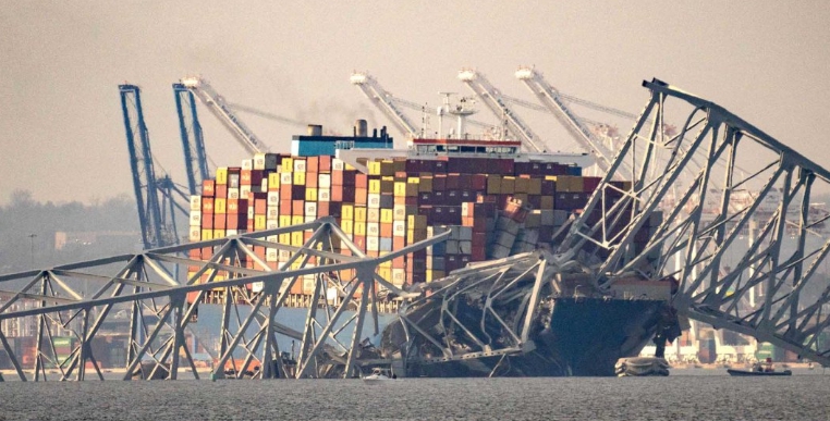 볼티모어 다리 붕괴 미국 선박 붕괴 이미지