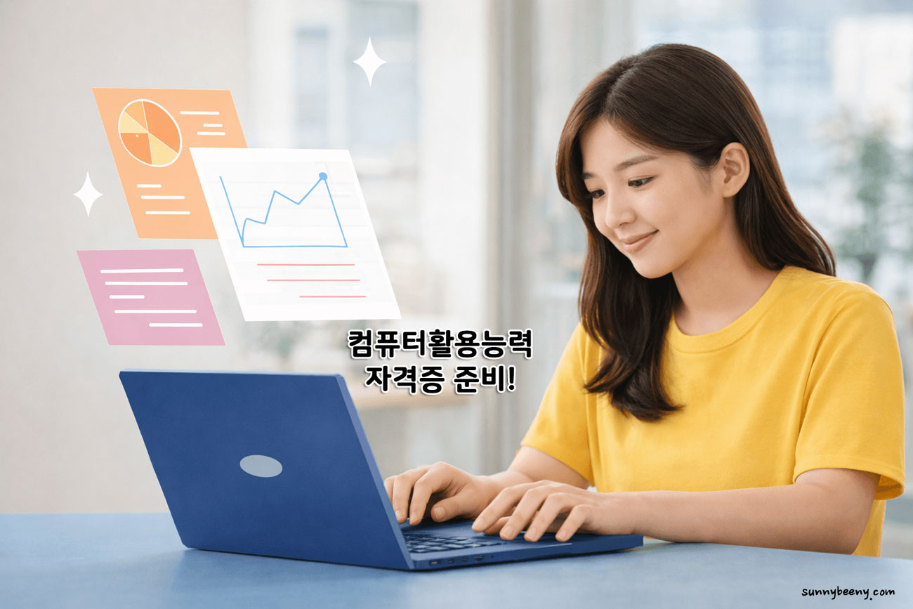 컴활 자격증 준비하는 직장인 모습