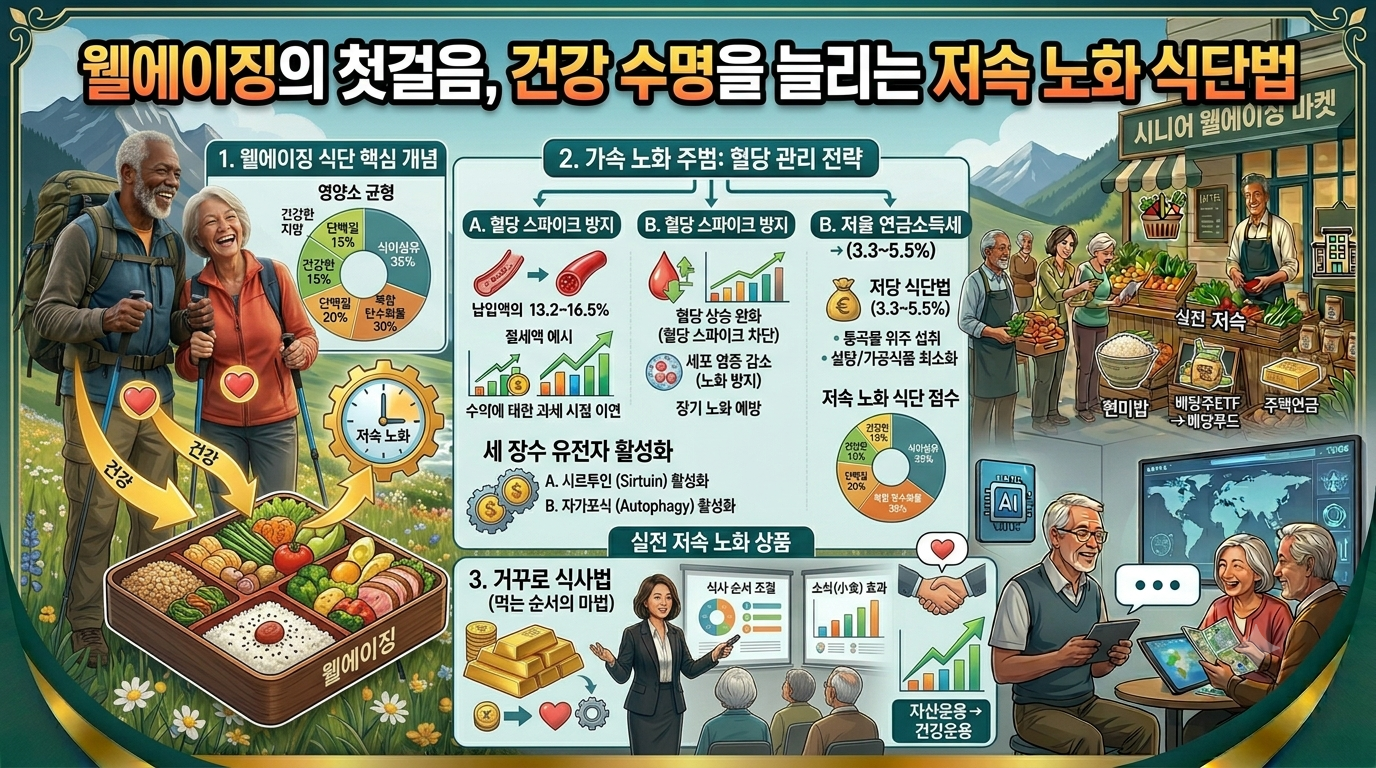 저속 노화 식단의 핵심 개념과 혈당 관리