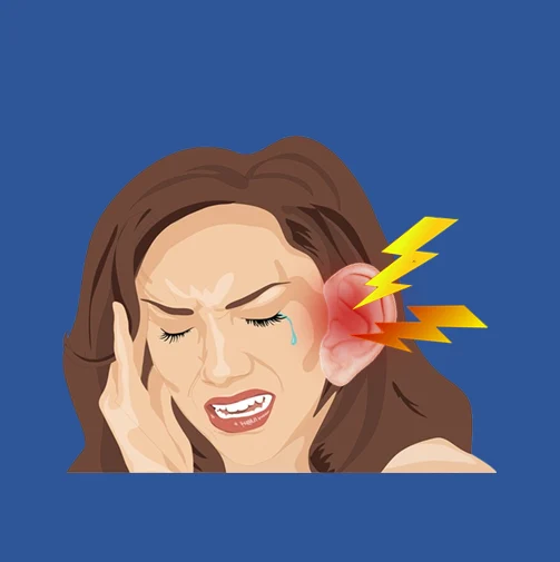 귀-통증-때문에-아파서-한쪽-눈가에-눈물을-보이는-여성