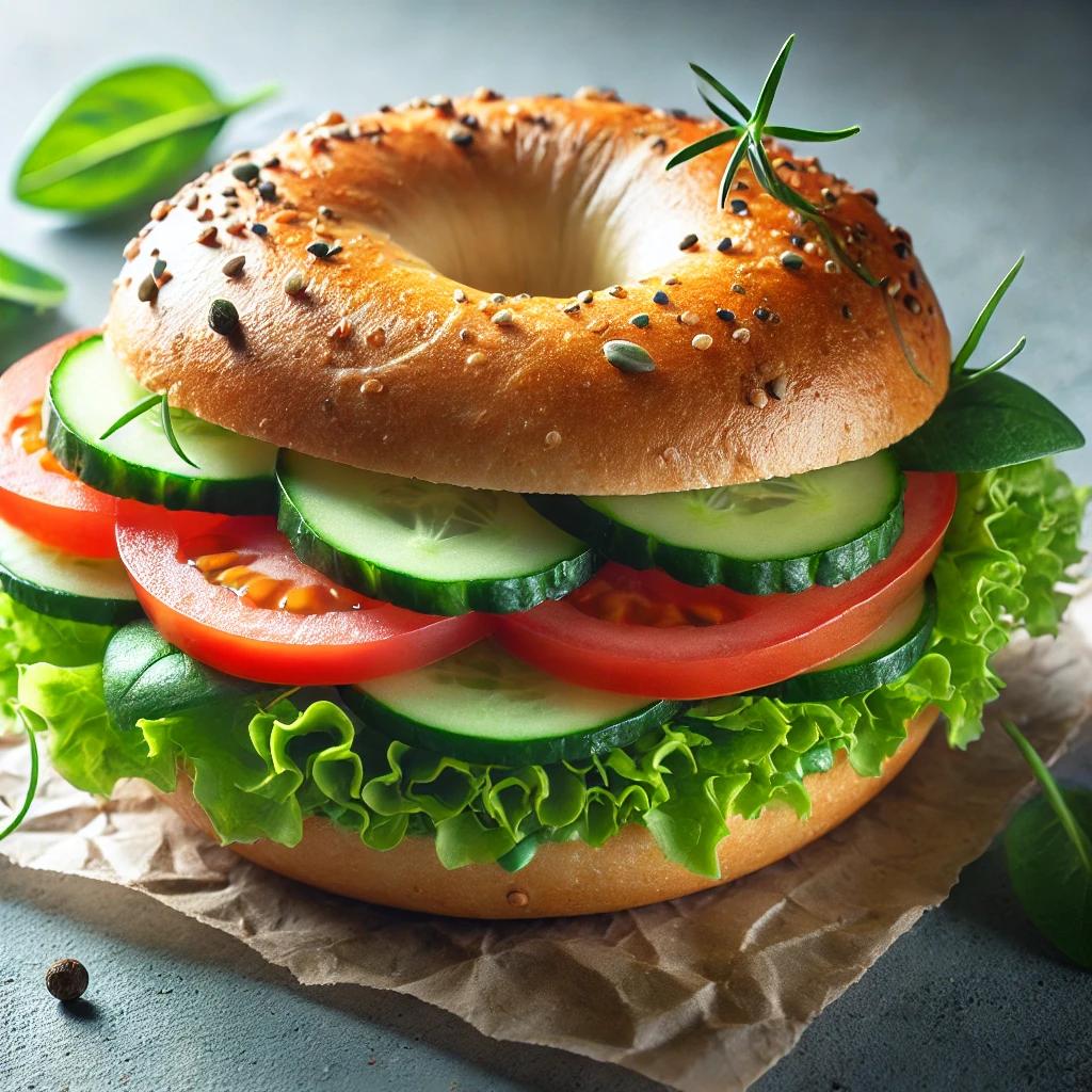 샐러드야채를 활용해 가벼운 베이글샌드위치 만들기
