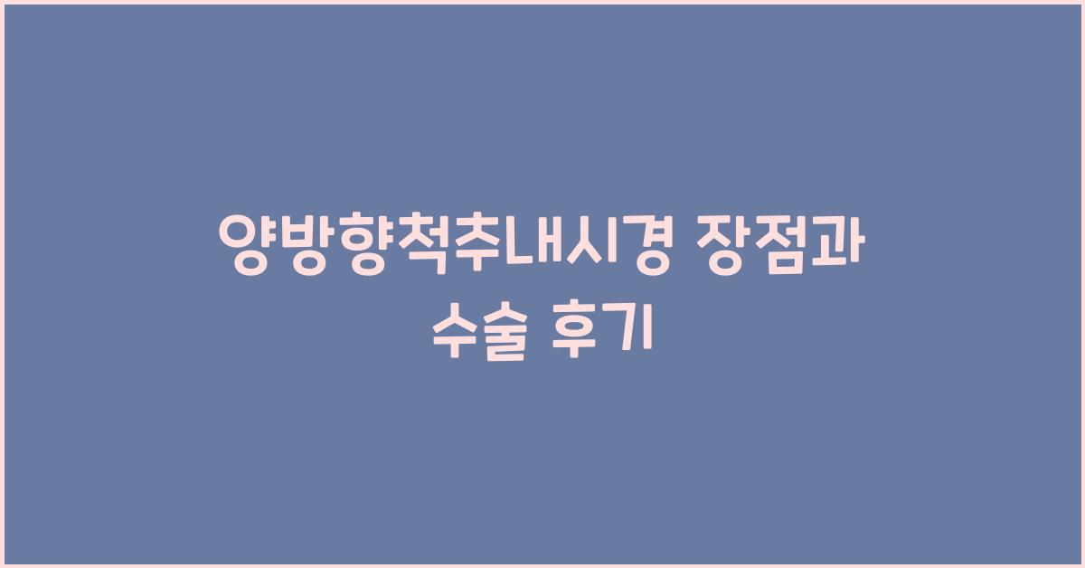 양방향척추내시경