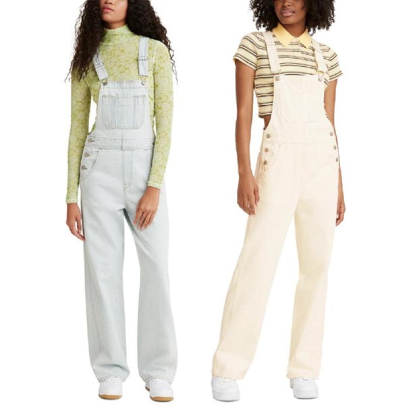 리바이스 utility 루즈핏 스트레이트 와이드 데님 오버롤 멜빵바지