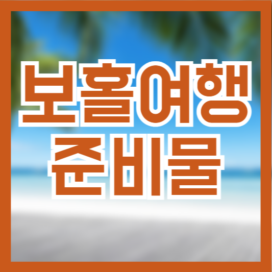 보홀 여행 준비물 체크리스트 여행 전 필수 체크!