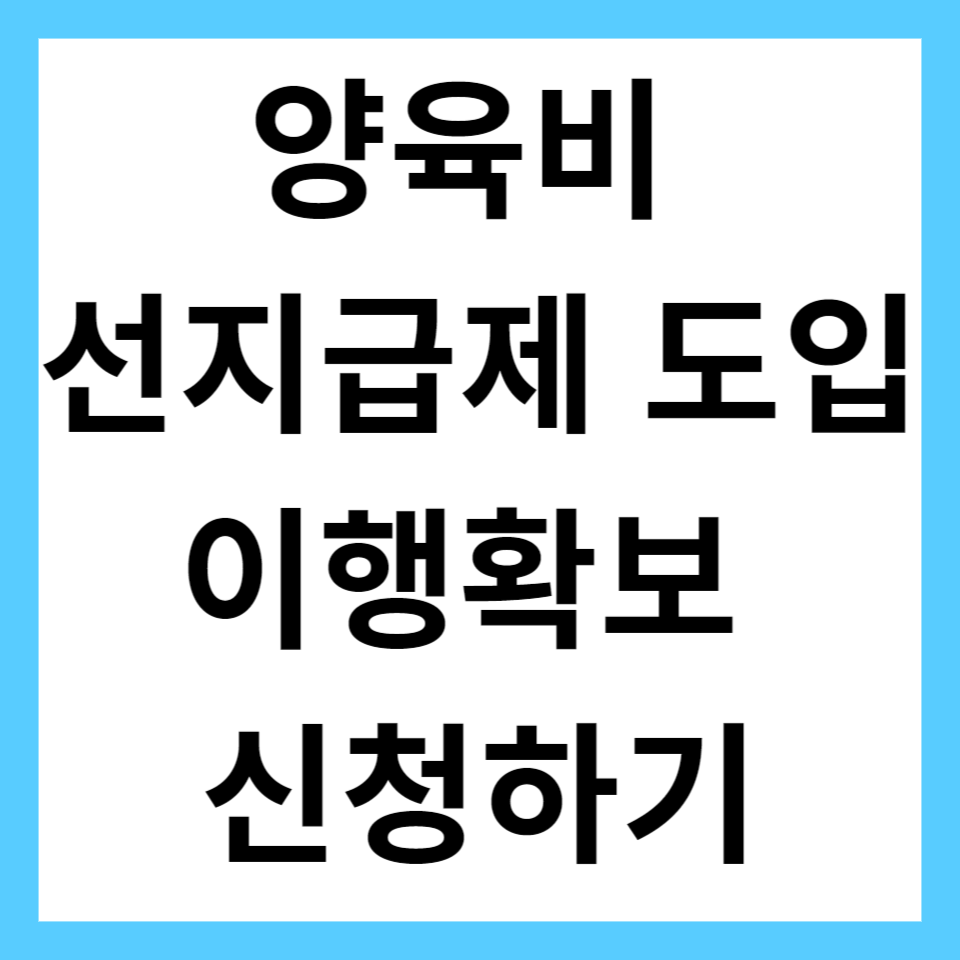 양육비 선지급제 도입