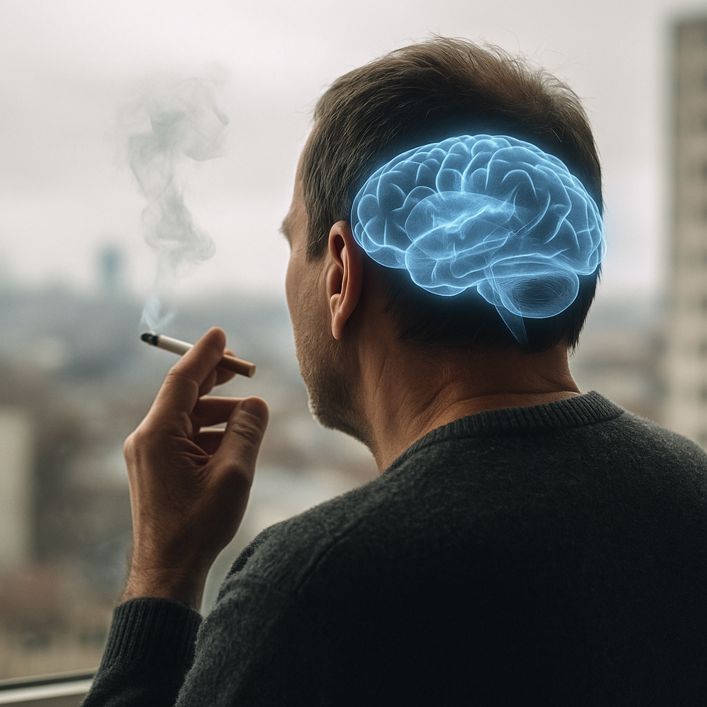 흡연하는 남성 뒷모습