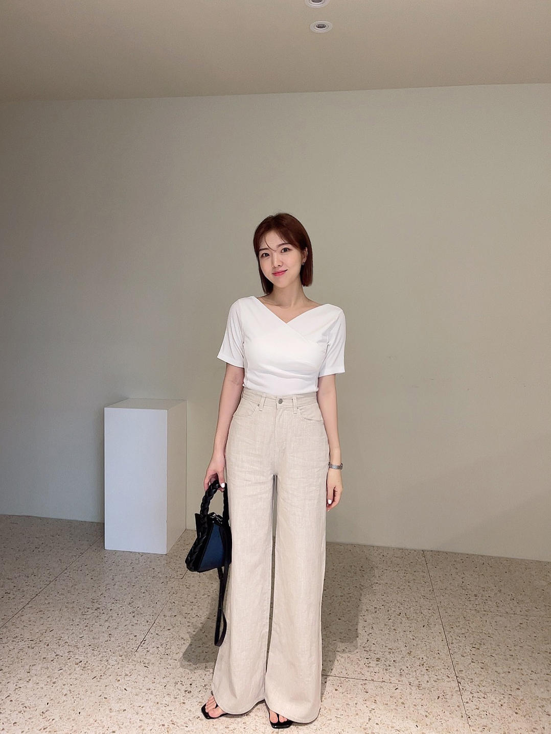 드레스코드 리넨 통 와이드 롱 부츠컷 팬츠 2 color 3 size